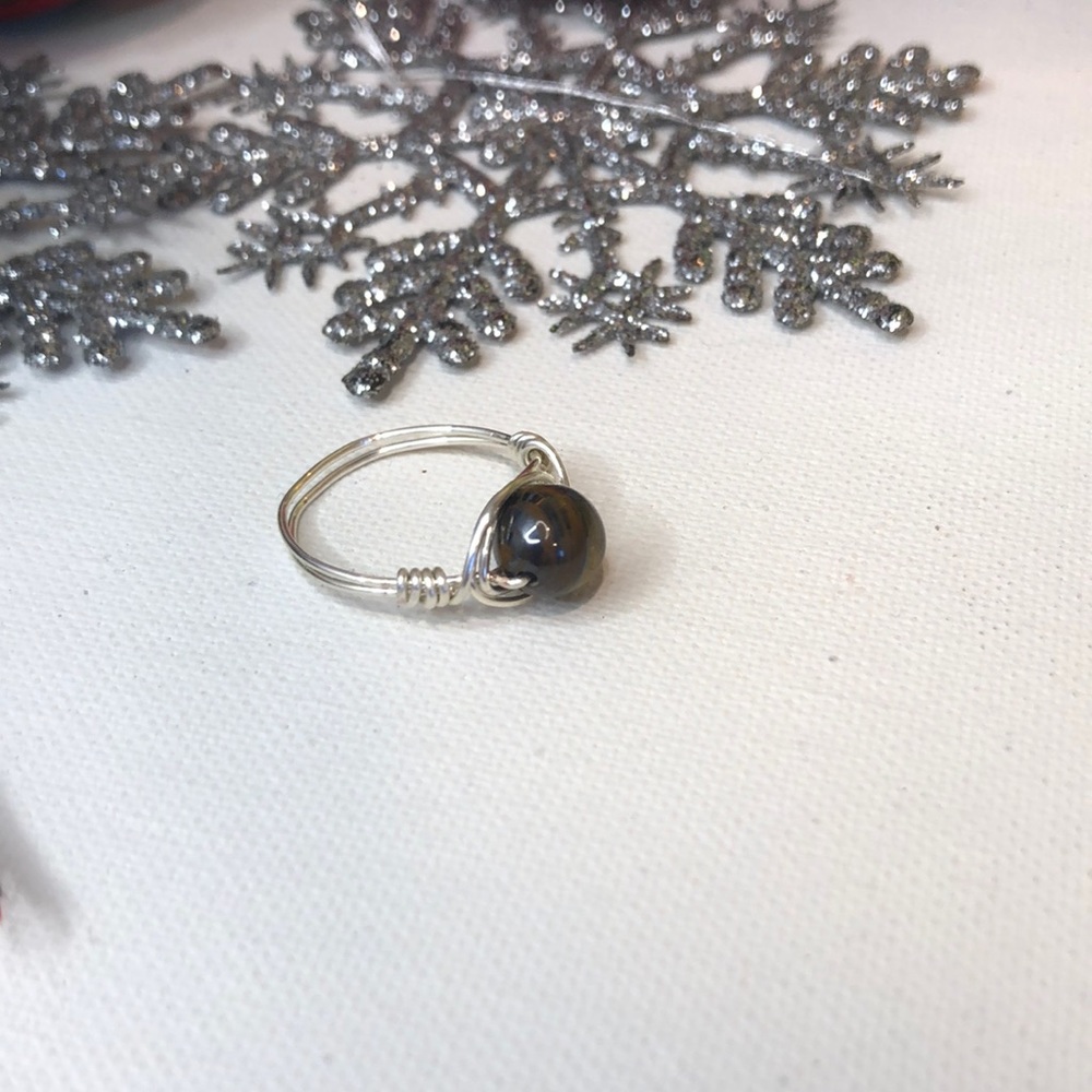 Tigers eye wire wrapped ring size 8.5